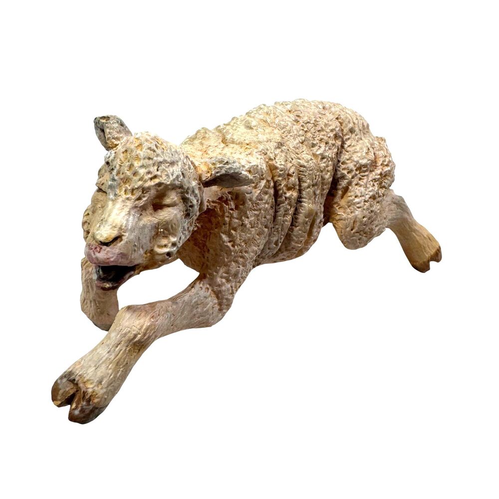 ADG Resin Figurine 1995 White Sheep Lamb Vintage Kid Toy Farm Animal Cottagecore